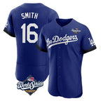 Los Angeles Dodgers #16 Will Smith Player Royal FEDASGOGE World Series City Connect Elite Home Stitched Jerseys