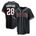 Arizona Diamondbacks #28 Nolan Arenado Player Black FEDASGOGE Home Game Stitched Jerseys