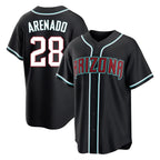 Arizona Diamondbacks #28 Nolan Arenado Player Black FEDASGOGE Home Game Stitched Jerseys