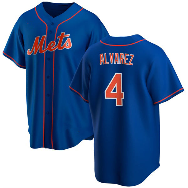 New York Mets #4 Francisco ¨¢lvarez Royal FEDASGOGE Cool Base Stitched Jersey
