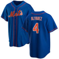 New York Mets #4 Francisco ¨¢lvarez Royal FEDASGOGE Cool Base Stitched Jersey