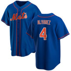New York Mets #4 Francisco ¨¢lvarez Royal FEDASGOGE Cool Base Stitched Jersey
