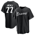 Atlanta Braves #77 Joe Jimenez Player Black FEDASGOGE Home Game Stitched Jerseys
