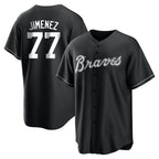 Atlanta Braves #77 Joe Jimenez Player Black FEDASGOGE Home Game Stitched Jerseys
