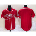 Philadelphia Phillies Blank Red FEDASGOGE Cool Base Stitched Jersey