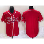 Philadelphia Phillies Blank Red FEDASGOGE Cool Base Stitched Jersey