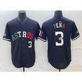 Houston Astros #3 Jeremy Pena Number Mexico Black FEDASGOGE Cool Base Stitched Jersey