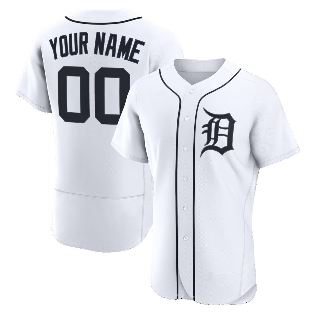 Custom Detroit Tigers White FEDASGOGE Home Authentic Jersey