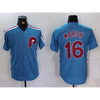 Philadelphia Phillies #16 Brandon Marsh Blue FEDASGOGE Cool Base Stitched Jersey