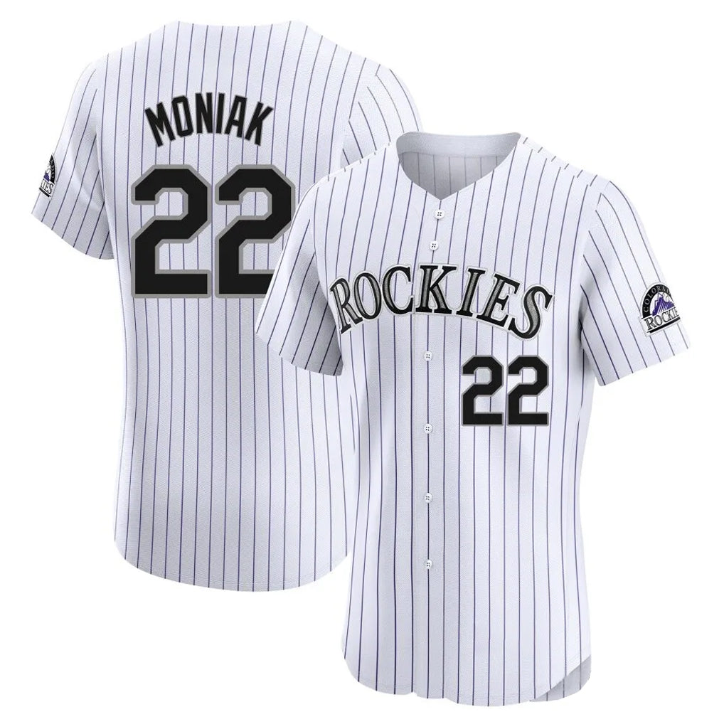 Colorado Rockies #22 Mickey Moniak Player White FEDASGOGE Limited Elite Home Stitched Jerseys