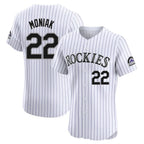Colorado Rockies #22 Mickey Moniak Player White FEDASGOGE Limited Elite Home Stitched Jerseys