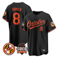 Baltimore Orioles #8 Cal Ripken Player Black FEDASGOGE 30th Anniversary of 2131 Home Game Stitched Jerseys