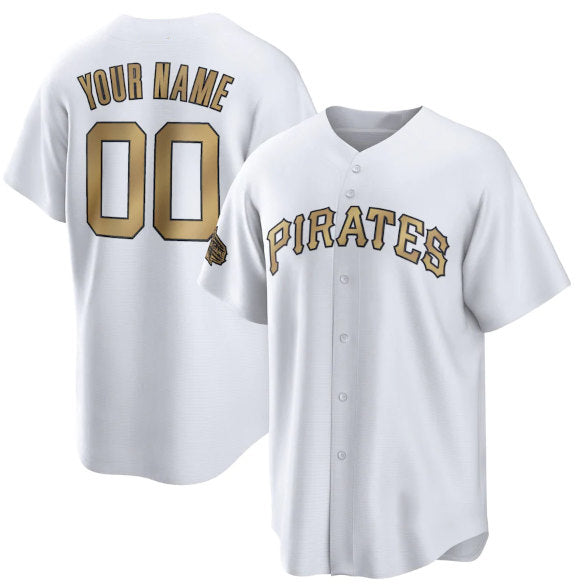 Custom Pittsburgh Pirates Active Player White FEDASGOGE 2022 All-Star Cool Base Stitched Jersey