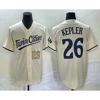 Minnesota Twins #26 Max Kepler Number Cream FEDASGOGE 2022 City Connect Cool Base Stitched Jersey