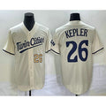 Minnesota Twins #26 Max Kepler Number Cream FEDASGOGE 2022 City Connect Cool Base Stitched Jersey