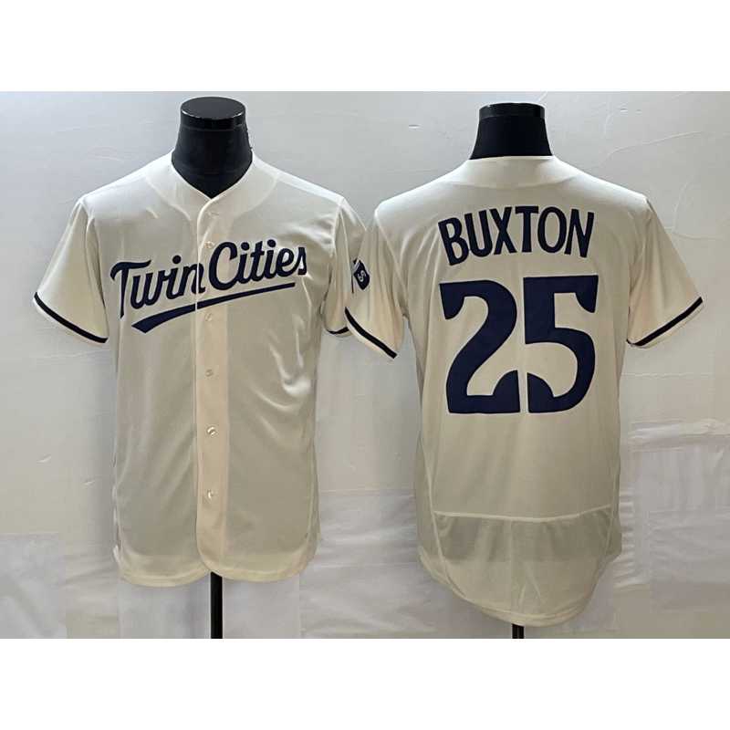 Minnesota Twins #25 Byron Buxton 2023 Cream FEDASGOGE Flex Base Stitched Jersey