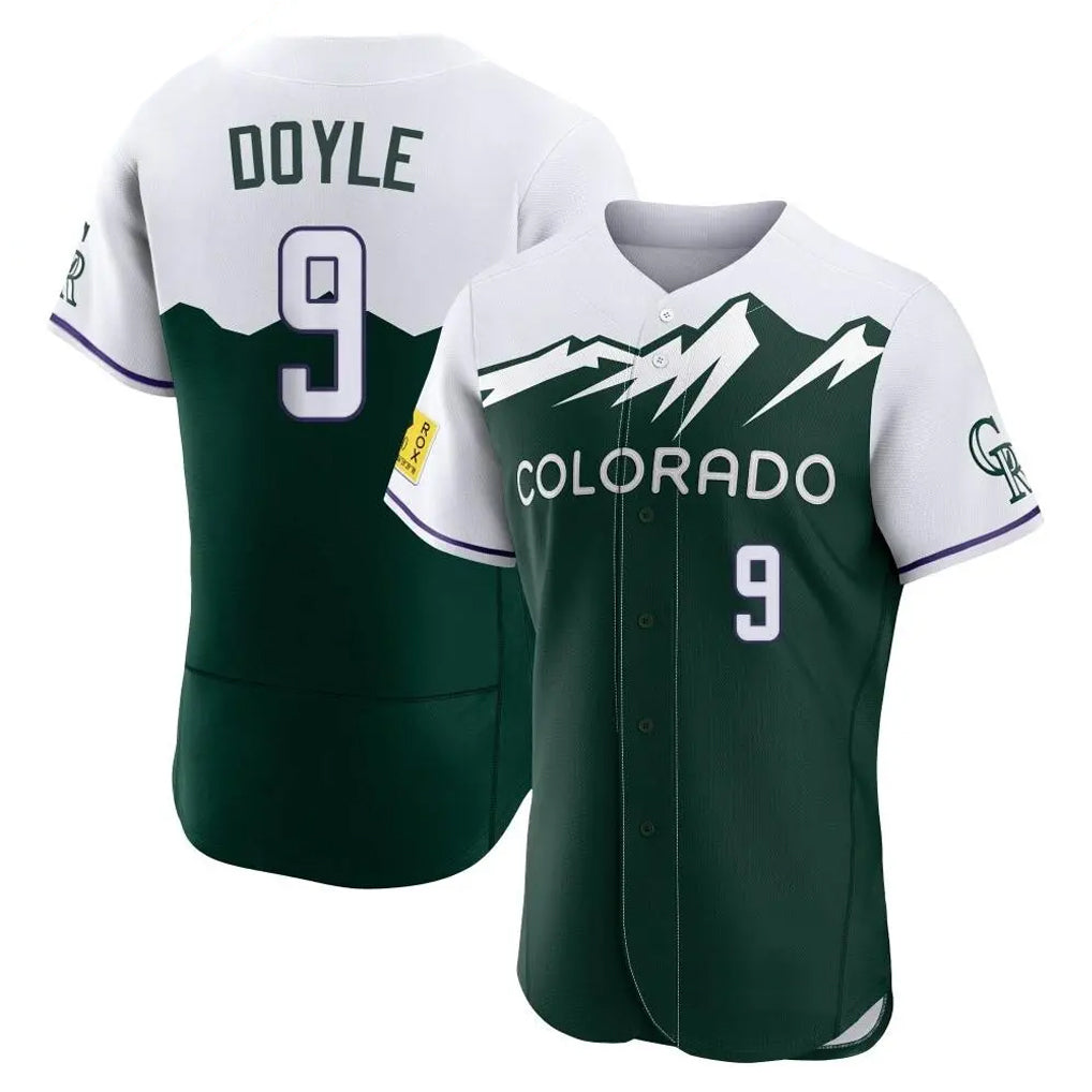 Colorado Rockies #9 Brenton Doyle Player Green FEDASGOGE City Connect Limited Elite Home Stitched Jerseys