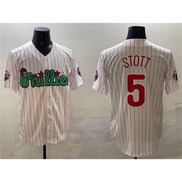 Philadelphia Phillies #5 Bryson Stott White FEDASGOGE Phanatic Cool Base Stitched Jersey