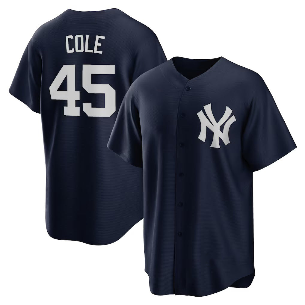 New York Yankees #45 Gerrit Cole Navy FEDASGOGE Alternate Replica Player Name Jersey