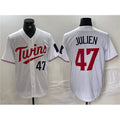 Minnesota Twins #47 Edouard Julien White FEDASGOGE Cool Base Stitched Jersey 1