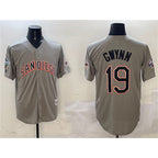 San Diego Padres #19 Tony Gwynn Gray FEDASGOGE With Patch Cool Base Stitched Jersey