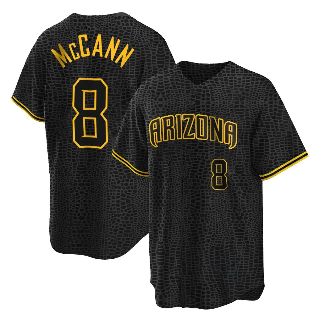 Arizona Diamondbacks #8 James McCann Player Black FEDASGOGE Snake Skin City Home Game Stitched Jerseys