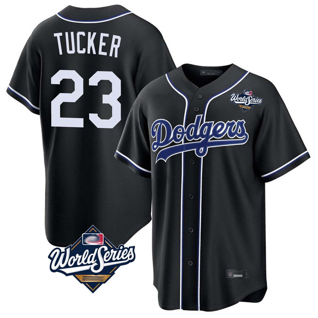 Los Angeles Dodgers #23 Kyle Tucker Player Black FEDASGOGE World Series Carbon Limited Home Stitched Jerseys