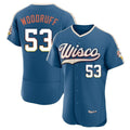 Milwaukee Brewers #53 Brandon Woodruff Player Blue FEDASGOGE 2026 City Connect Home Limited Elite Stitched Jerseys