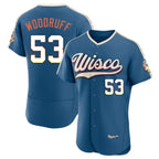 Milwaukee Brewers #53 Brandon Woodruff Player Blue FEDASGOGE 2026 City Connect Home Limited Elite Stitched Jerseys