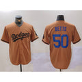 Los Angeles Dodgers #50 Mookie Betts Olive FEDASGOGE Cool Base Limited Stitched Jersey