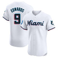 Miami Marlins #9 Xavier Edwards Player White FEDASGOGE Home Limited Elite Stitched Jerseys