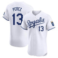 Kansas City Royals #13 Salvador Perez Player White FEDASGOGE Alt Limited Elite Home Stitched Jerseys
