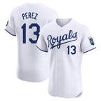 Kansas City Royals #13 Salvador Perez Player White FEDASGOGE Alt Limited Elite Home Stitched Jerseys