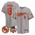 Baltimore Orioles #8 Cal Ripken Player Gray FEDASGOGE 30th Anniversary of 2131 Home Game Stitched Jerseys