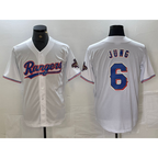 Texas Rangers #6 Josh Jung White FEDASGOGE 2023 World Series Champions Cool Base Jersey