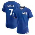 Minnesota Twins #7 Joe Mauer Player Royal FEDASGOGECity Connect Limited Elite Home Stitched Jerseys