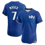 Minnesota Twins #7 Joe Mauer Player Royal FEDASGOGECity Connect Limited Elite Home Stitched Jerseys