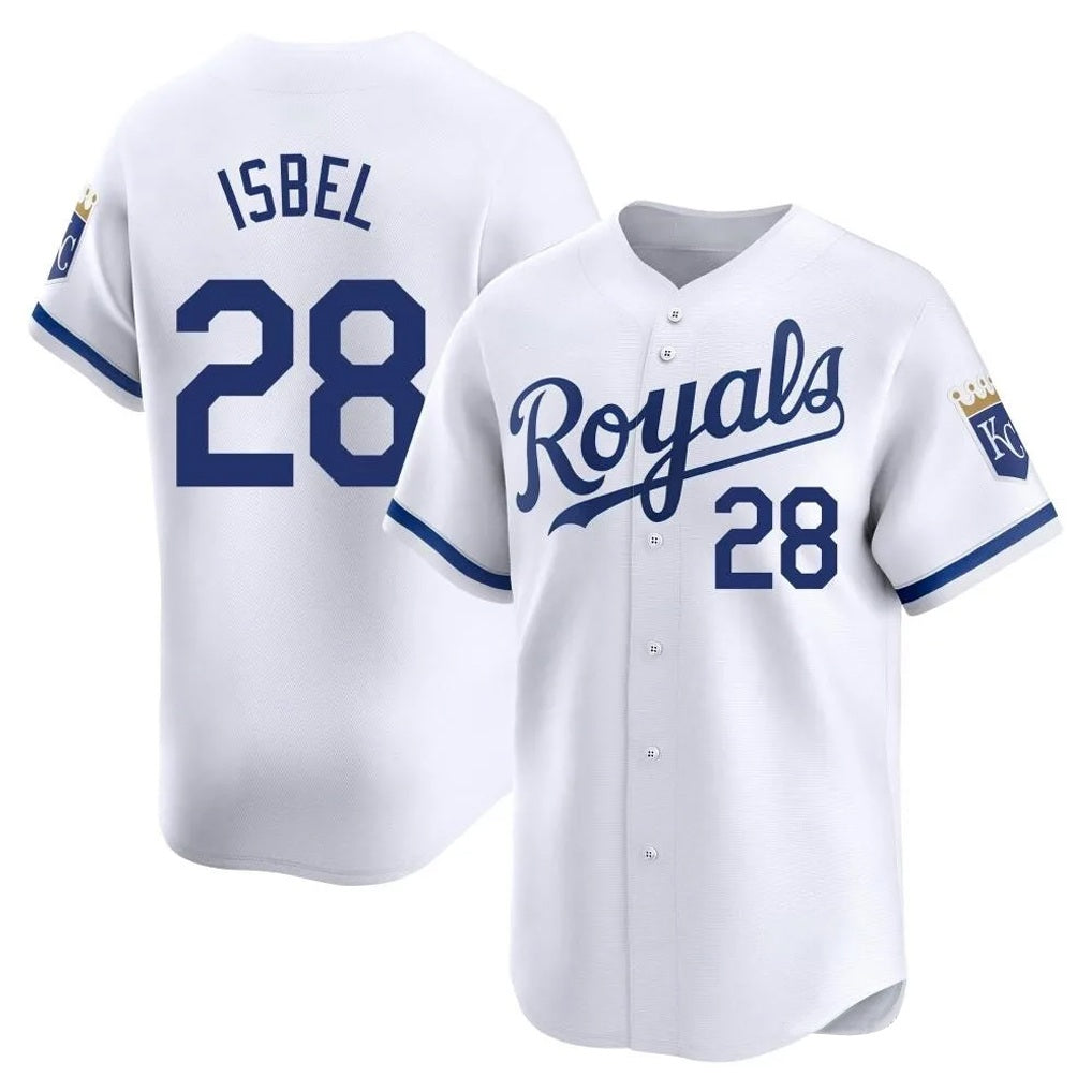 Kansas City Royals #28 Kyle Isbel Player White FEDASGOGE Alt Limited Home Stitched Jerseys