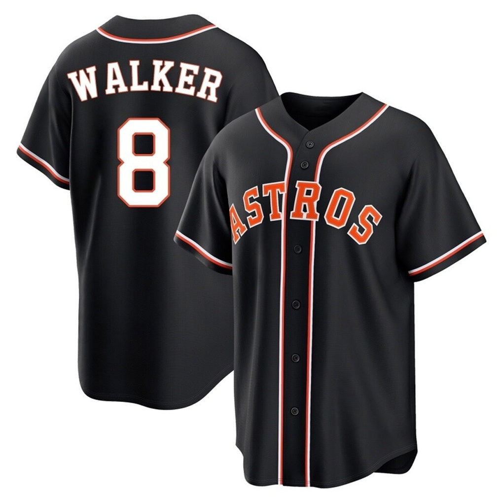 Houston Astros #8 Christian Walker Player Black FEDASGOGE Fashion Out Home Game Stitched Jerseys