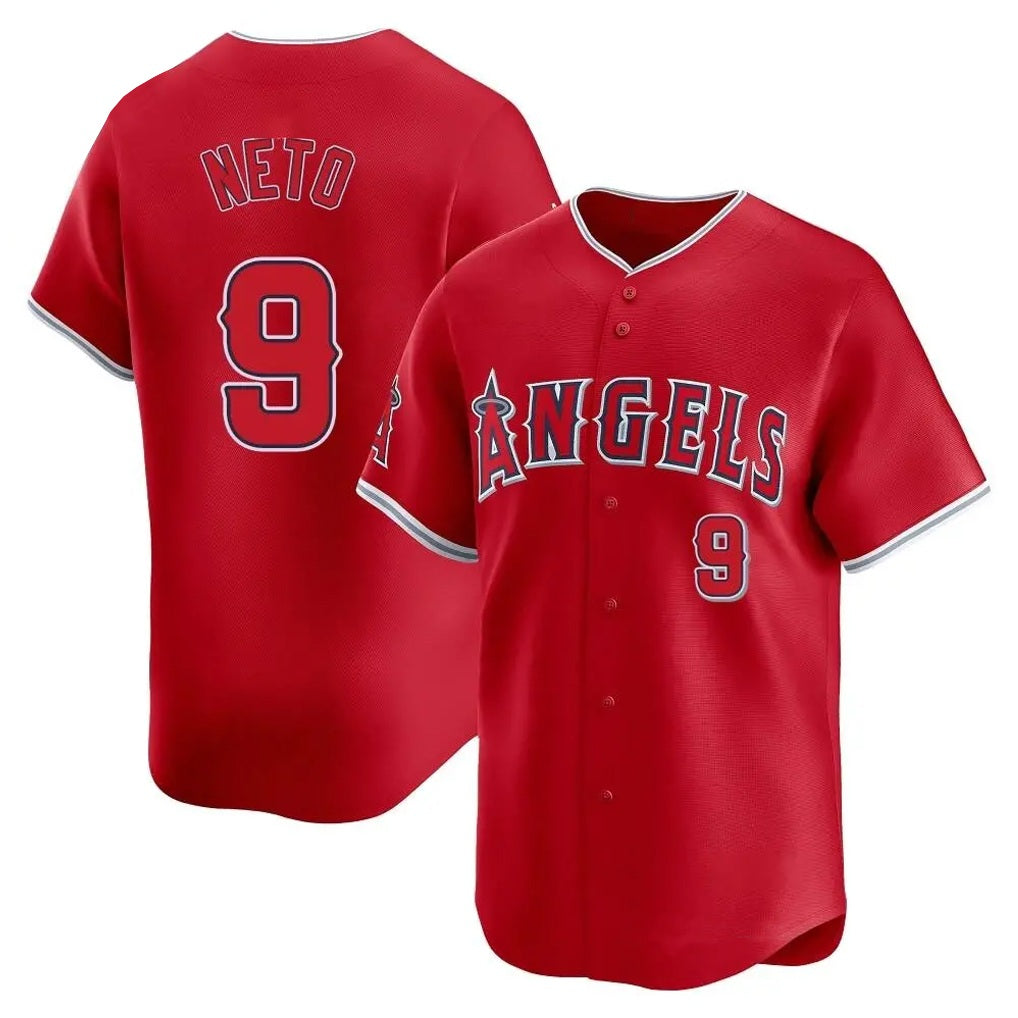 Los Angeles Angels #9 Zach Neto Player Red FEDASGOGE Home Limited Stitched Jerseys