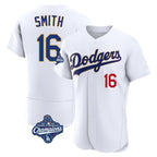 Los Angeles Dodgers #16 Will Smith Player Gold White FEDASGOGE World Series Meet 2026 Collection Stadium Limited Elite Stitched Jerseys