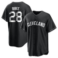 Cleveland Guardians #28 Tanner Bibee Player Black FEDASGOGE Home Game Stitched Jerseys