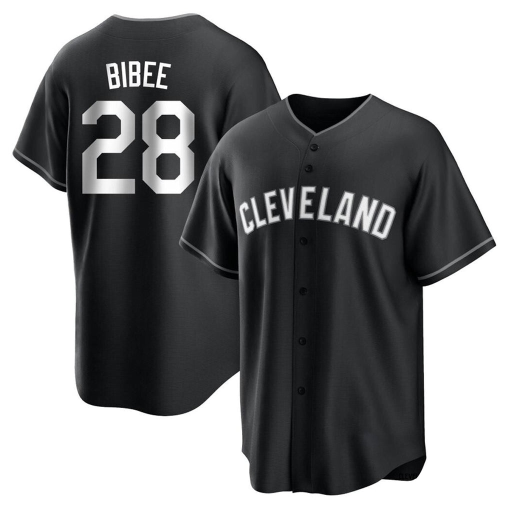 Cleveland Guardians #28 Tanner Bibee Player Black FEDASGOGE Home Game Stitched Jerseys