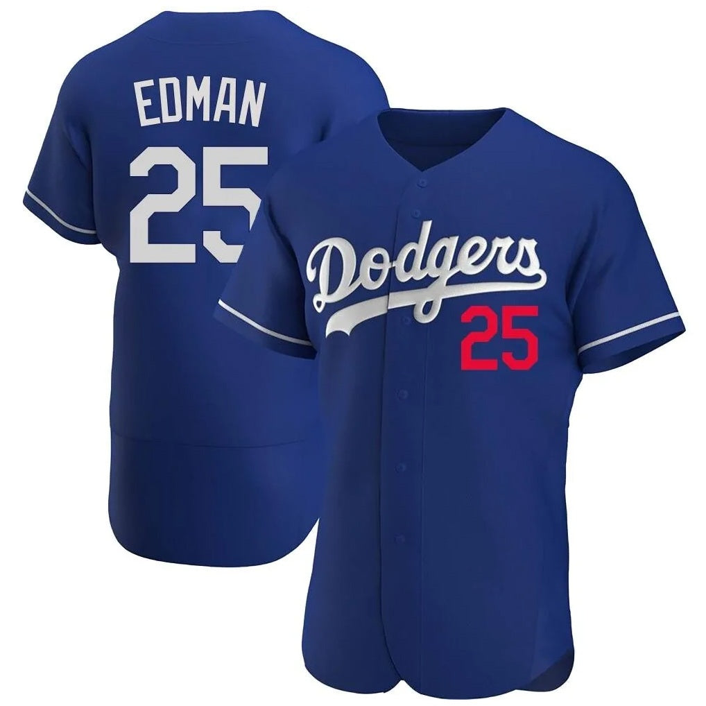 Los Angeles Dodgers #25 Tommy Edman Player Royal FEDASGOGE Limited Elite Home Stitched Jerseys