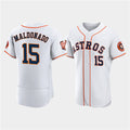 Houston Astros #15 Mart¨ªn Maldonado White FEDASGOGE 60th Anniversary Flex Base Stitched Jersey