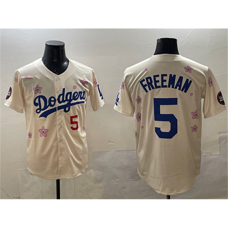 Los Angeles Dodgers #5 Freddie Freeman Cream FEDASGOGE 2025 Tokyo Series Limited Stitched Jersey