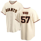 San Francisco Giants #57 Alex Wood Cream FEDASGOGE Home Jersey