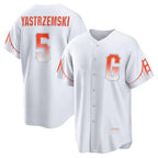 San Francisco Giants #5 Mike Yastrzemski White FEDASGOGE 2021 City Connect Cool Base Jersey