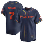 Houston Astros #7 Craig Biggio Player Navy FEDASGOGE City Connect Home Limited Stitched Jerseys