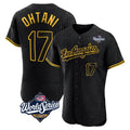 Los Angeles Dodgers #17 Shohei Ohtani Player Black FEDASGOGE World Series Snake Skin City Limited Elite Home Stitched Jerseys